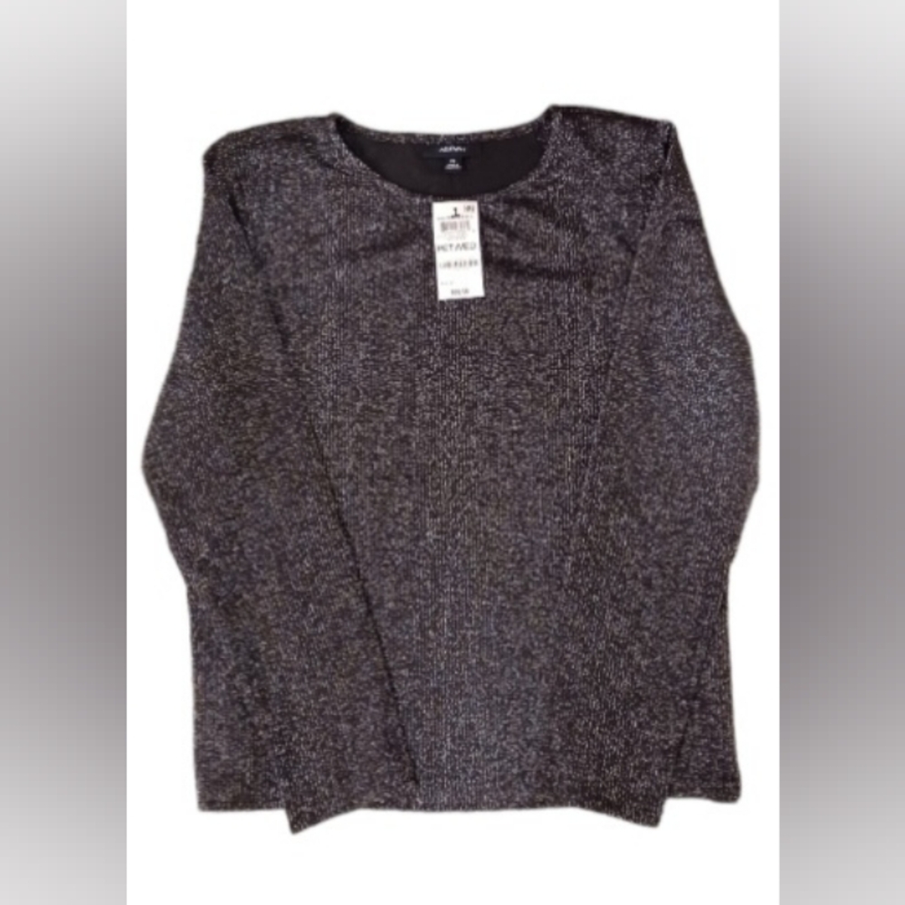 Alfani tops blouses, Women's black blouse, petite size, medium.